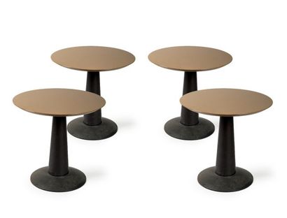 null Philippe HUREL (Né en 1955), 4 tables, Diam.: 72 cm.