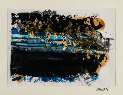 null MARCEAU, Paire d'abstractions, Huiles sur panneau, signées. 51,5 x 68,5 cm et...