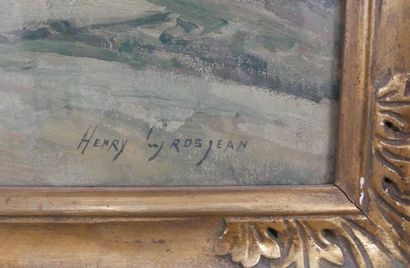 null Henry GROSJEAN (1864-1948), Paysage de l'Ain, huile sur toile, signée en bas...