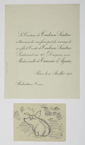 null Ecole FRANCAISE vers 1900 - Etude de petit cochon - Crayon noir - 9 x 12,2 cm
Au...