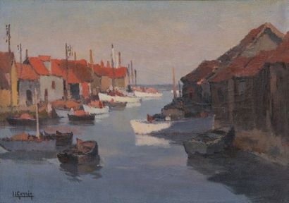 null Ulysse GORRIN (1884-1965) - Petit port - Huile sur toile signée en bas à gauche...