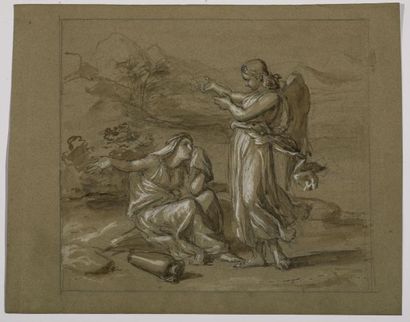 null Ecole FRANCAISE du XIXème siècle
Cain et Abel
Agar et l’Ange
Paire de dessins,...