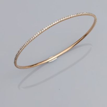 null MESSIKA, Bracelet rond, rigide en or rose, 750 MM, recouverte de brillants,...