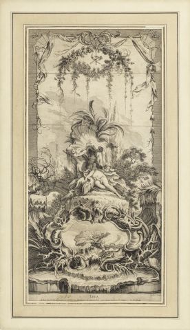 null François BOUCHER d'après (1703-1770) - Leda et le cygne - Gravée par DUFLOS...