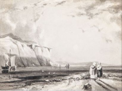 null Suiveur de Richard Parker BONNINGTON (1812-1828), Coucher de soleil, pays de...
