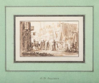 null Jean-Baptiste ISABEY (Nancy 1767 - Paris 1855), Fête de village, Lavis d'encre,...