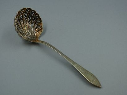 null Cuillère saupoudreuse en vermeil, Poinçon Tête de Michel-Ange, Paris 1819-1838....