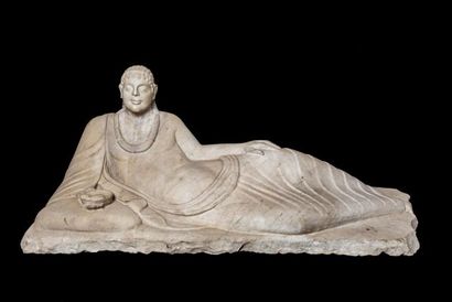 Rare couvercle de sarcophage - Epoque Romaine,...