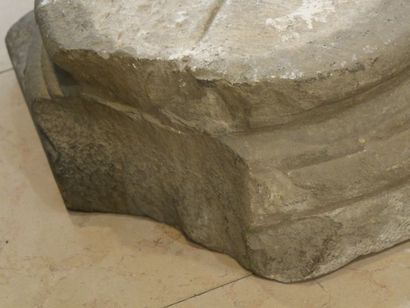 null Embase tournée de colonne en marbre, Epoque Romaine	, Haut.: 19 cm - Larg.:...