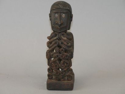 null Statuette en bois de style Korwar - H 13cm. Provenance: Ancienne collection...