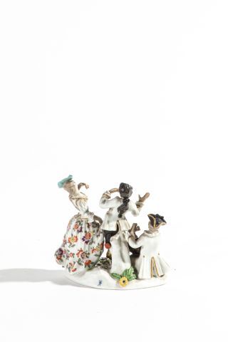 null Groupe de personnages en conversation en porcelaine polychrome - Accidents