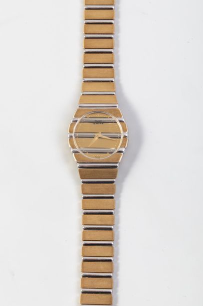 null PIAGET - Montre bracelet de dame souple en or jaune et or gris 18k modèle POLO...