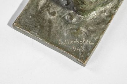 null Gustave Adolphe HIERHOLTZ (1877-1948) Terrassier - sculpture en bronze à patine...