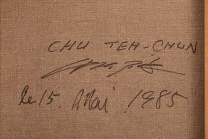 null CHU Teh-Chun (1920-2014),
 Le 15 mai 1985, Huile sur toile
Signée en bas à droite,...