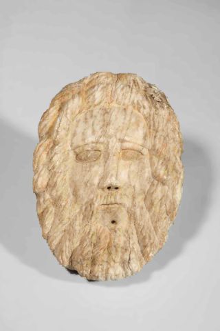 null Tête d’homme barbu en marbre sculpté en ronde bosse, ROME, Premiers siècles...
