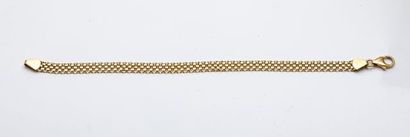 null Bracelet souple à mailles tréssées en or jaune 18k P 8,3g
