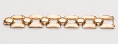 null Bracelet TANK or jaune 18k à maillons géométriques Poids: 136,69gr.