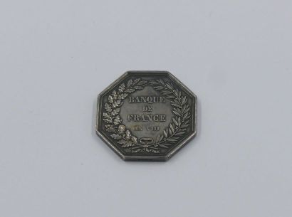 null Jeton de présence octogonal en argent, Banque de France an VIII - 25,2 gr