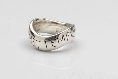 null WEMPE. Bague jonc en argent gravée "MANET TEMPUS FUGIT AMOR", TDD: 52, Poids:...