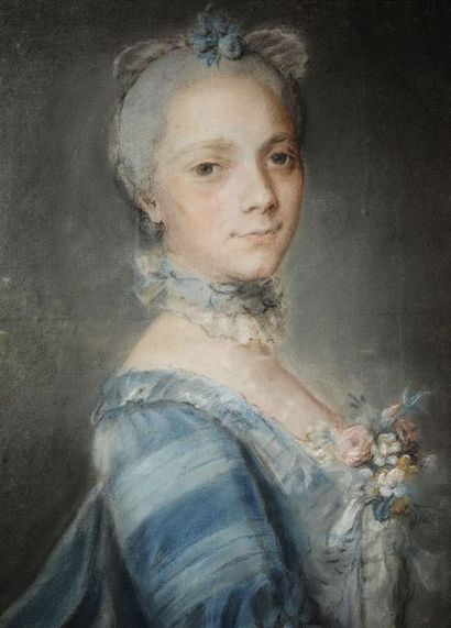 null Ecole ITALIENNE, Seconde partie du XVIIIème siècle,
Portrait de jeune fille...