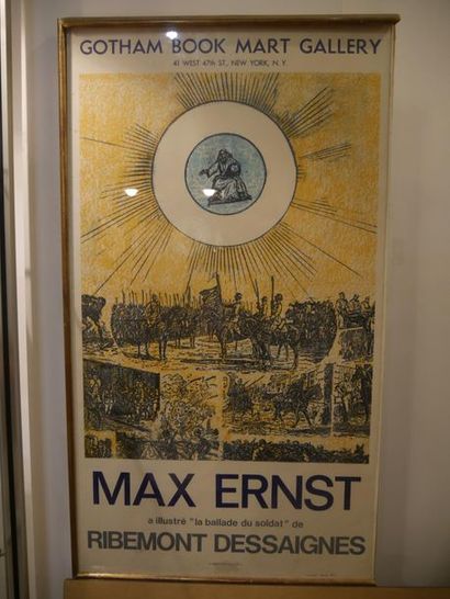 null MAX ERNST Affiche ancienne de la Galerie CHAVE à Vence: MAX ERNST a illustré...
