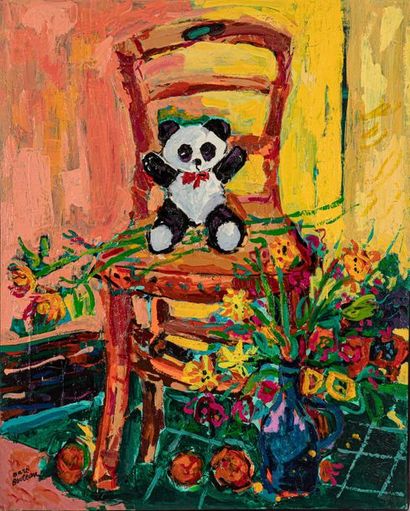 null Marc BOUTEAU (1935), Le petit panda, 1978, huile sur toile, signée en bas à...