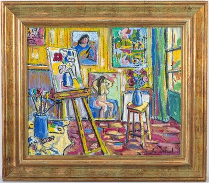 null PACO-FIOL (1939 ), L'atelier de Paco, 1981, huile sur toile, signée en bas à...