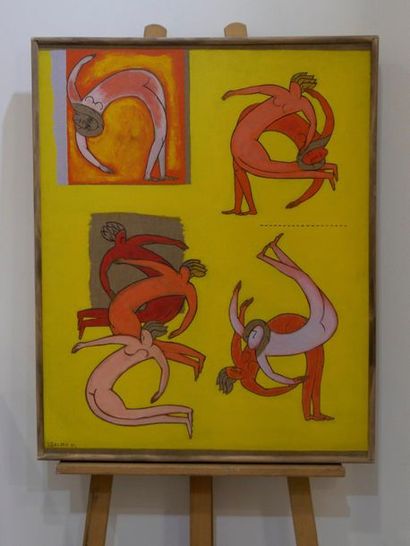 null Jacques DELFAU (XXème siècle), Voltes, 1971, acrylique sur toile, signée et...
