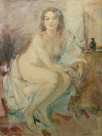 null Hovhannes HAROUTIOUNIAN (1950) - Femme nue assise - Huile sur toile - 89 cmx116...