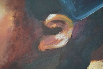 BREMBOR Georges "Hommage à Picasso" Huile sur toile au couteau et au pinceau 80 x...