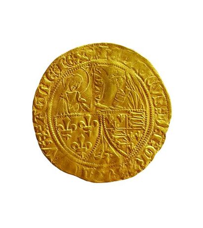 null HENRI VI (1422-1453) Roi de France et d'Angleterre, salut d’or, Amiens.
Av....