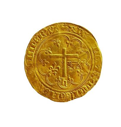 null HENRI VI (1422-1453) Roi de France et d'Angleterre, salut d’or, Amiens.
Av....