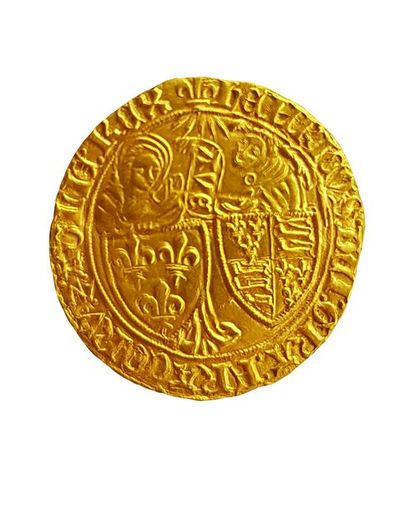 null HENRI VI (1422-1453) Roi de France et d'Angleterre, salut d’or, Saint-Lô.
Av....