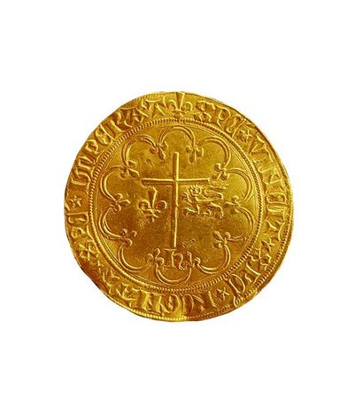 null HENRI VI (1422-1453) Roi de France et d'Angleterre, salut d’or, Saint-Lô.
Av....