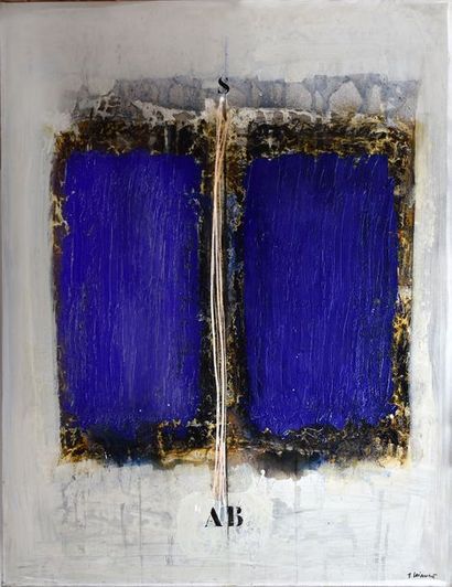 COIGNARD James (1925-2008) "Les bleus verticaux" Huile sur toile de 2005 146 x 114...