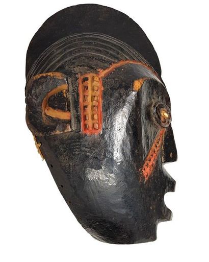 Masque facial IGALA IGALA facial mask, crest hairstyle, black and red polychrome...