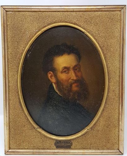 Christian Wilhelm Ernst Dietrich (1712-1774) 
" Portrait of Michelangelo "
Oil on...