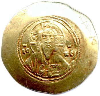 BYZANCE – MICHEL VII DUCAS 24 octobre 1071 – 24 mars 1078
Buste nimbé du Christ de...