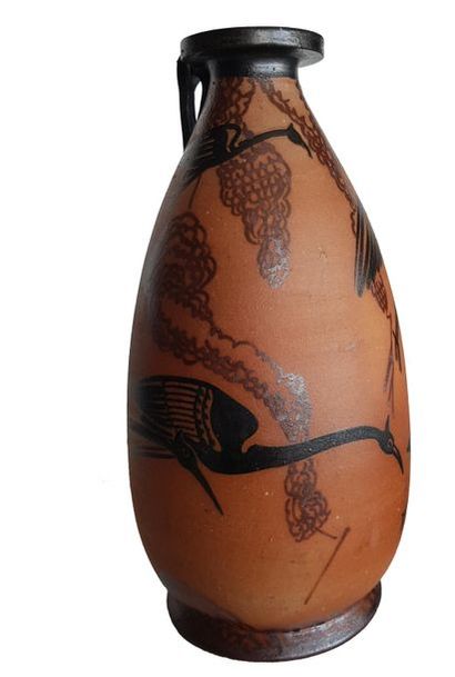 CIBOURE (Poterie de) - VILOTTE Etienne (1881-1957) 
Vase in sandstone with handle...