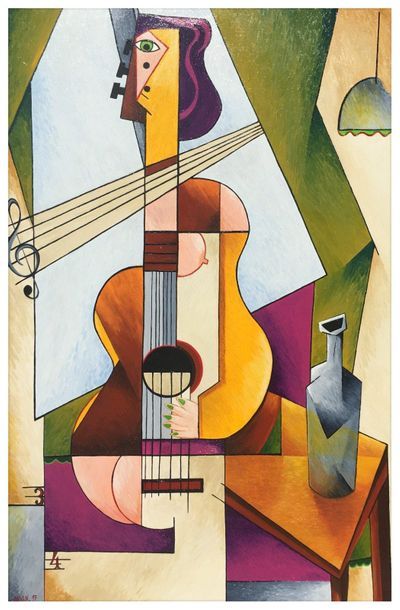 ARVIN Philippe "La femme guitare" Huile sur toile
150 x100 cm encadrée 156 x106 cm
signée.

Frais...