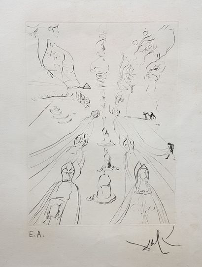 DALI Salvador (1904-1989) "Visions surréalistes" Lithographie, épreuve d’artiste,...