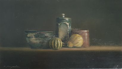 JACQUELIN Pierre (1944) "Nature morte" Huile sur toile 19 x 33 cm signée.





"Still...