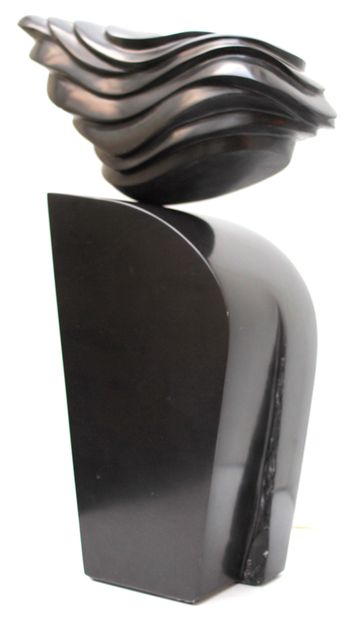 SAVA Marian "Amapola" Marbre noir belge de 2009 56 x 17 x 18 cm taille directe pièce...