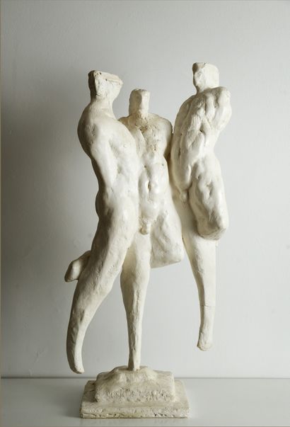 FONDACARO Jean-Marie (né en 1956) 
" Peuple " Sculpture en résine, hauteur : 65 cm,...