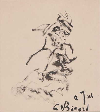 Christian BÉRARD (1902-1949) 
La folle de Chaillot


 Encre sur papier 18x16,5cm...
