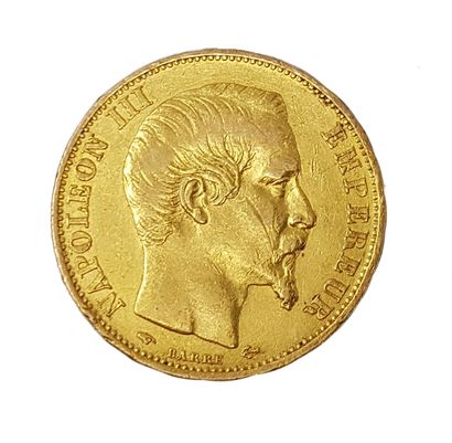 LOUIS-NAPOLÉON BONAPARTE 
20 francs or de 1860, 6,45 gr, tête nue à droite par Barre,...