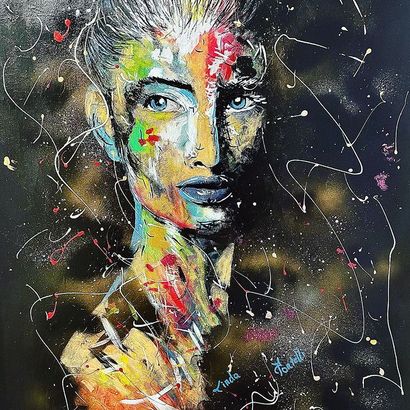 PORTELLI Linda "Regard sur la création street art" Acrylique sur toile 81 x 60 cm...