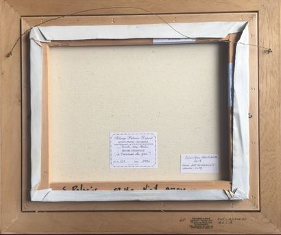 PALACIOS-DUPONT Solange "La traversée du gué" Huile sur toile 33 x 41 cm signée au...