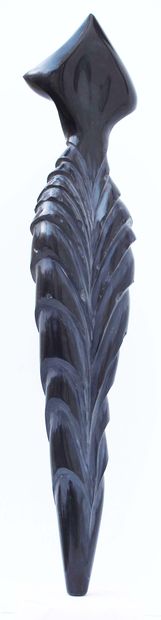 SAVA Marian "Voile de nuit" Marbre noir belge 100 x 22 x 07 cm de 2015 taille directe...
