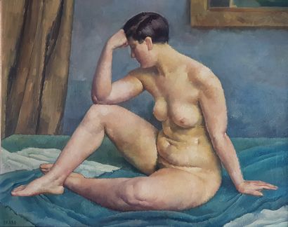 Albert BRABO (1894-1964) 
" La Garçonne " Huile sur toile c.1940, 81 x 100 cm (100...